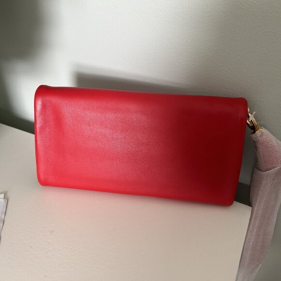 Tory Burch Red Clutch with Gold Accents - Picture 5 of 6